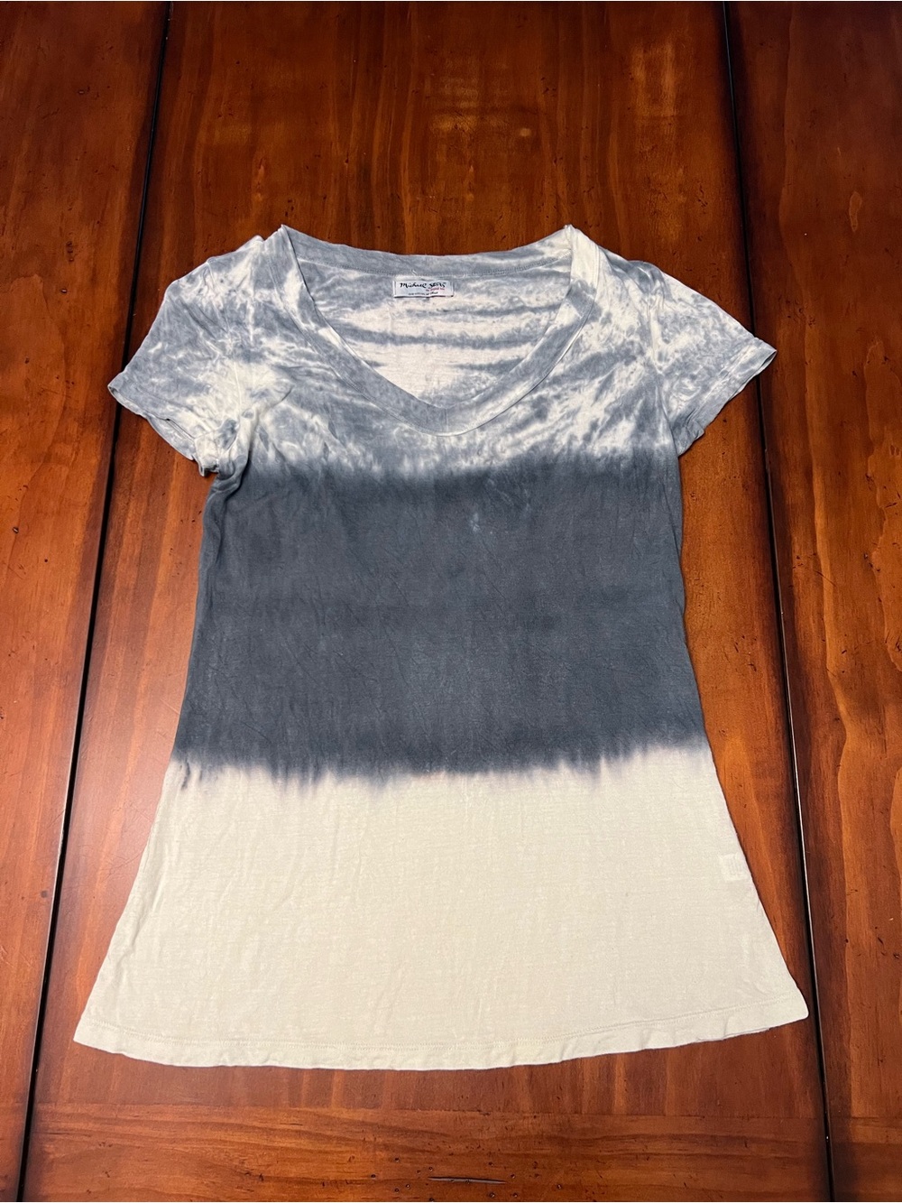 Michael Stars Y2K One Size Boho Tie Dye Ombré V-Neck Tee